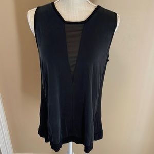 Zara Tank Top with V Neck Mesh Detail